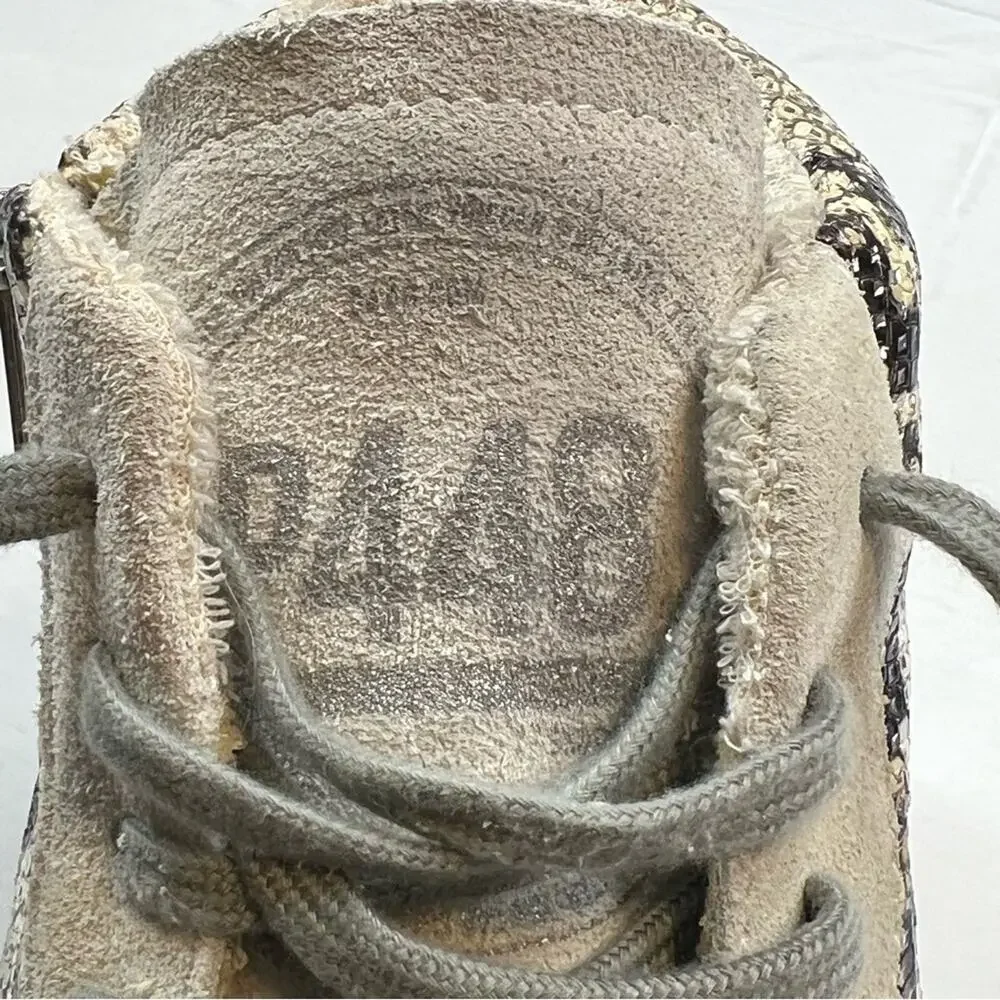 P448 Hightop Leather Sneaker Size 41 Italy Trainer Silver Python Snakeskin Print